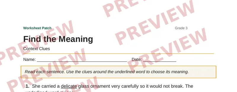 Partial preview of Find the Meaning