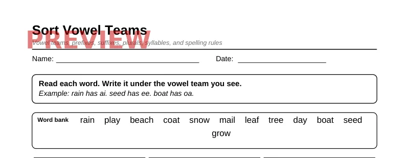 Partial preview of Grade 3 Word Study & Spelling Pack