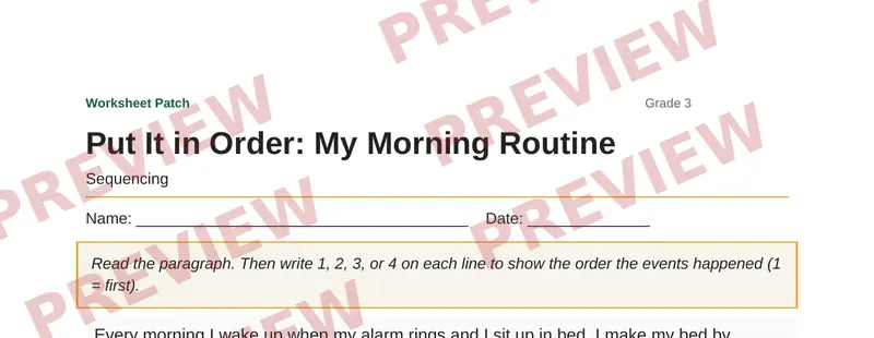 Partial preview of Put It in Order: My Morning Routine