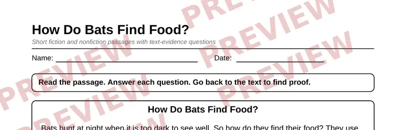 Partial preview of Grade 4 Reading Comprehension Passages Pack