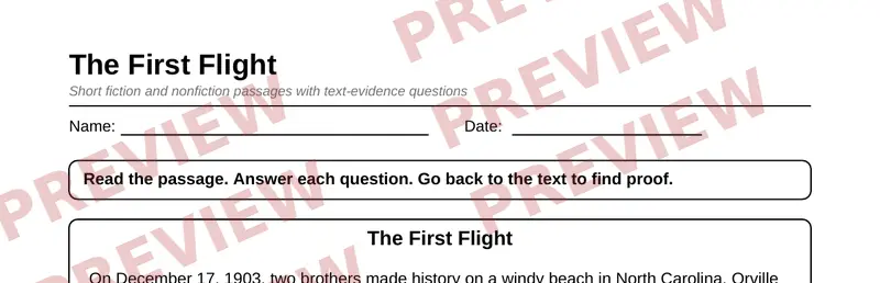 Partial preview of Grade 4 Reading Comprehension Passages Pack