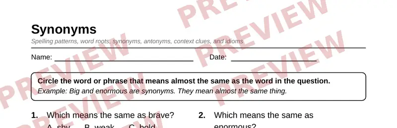 Partial preview of Grade 4 Word Study & Vocabulary Pack