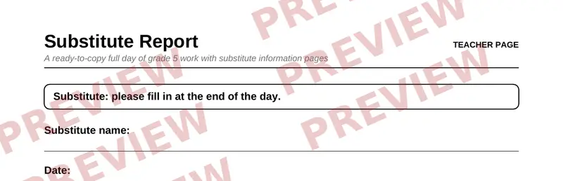 Partial preview of Grade 5 Complete Pack — 10 Printable Packs (Save 46%)