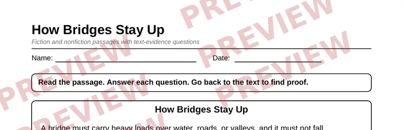 Partial preview of Grade 5 Reading Comprehension Passages Pack