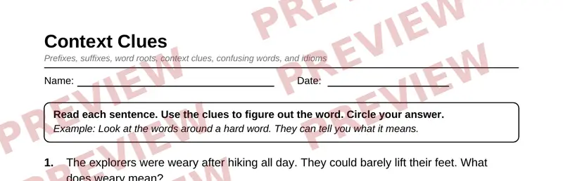 Partial preview of Grade 5 Word Study & Vocabulary Pack