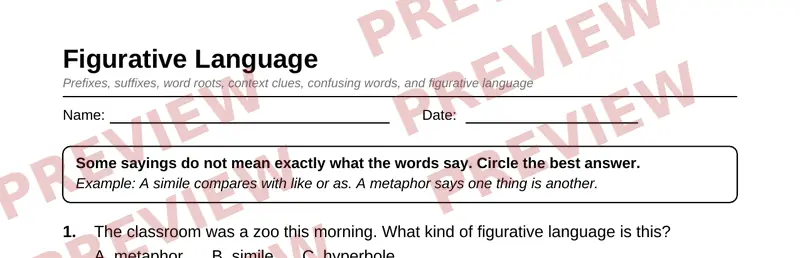 Partial preview of Grade 6 Word Study & Vocabulary Pack