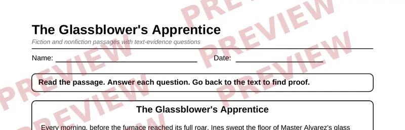 Partial preview of Grade 7 Reading Comprehension Passages Pack