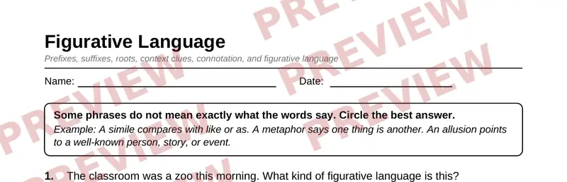Partial preview of Grade 7 Word Study & Vocabulary Pack