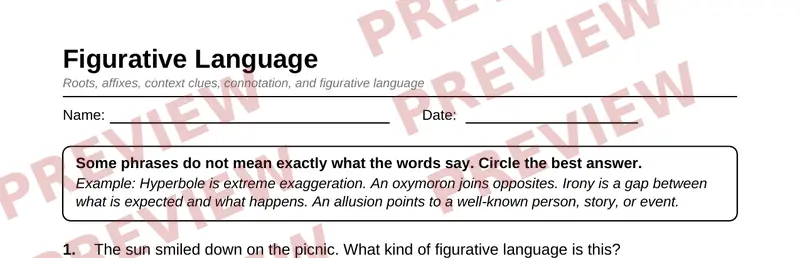 Partial preview of Grade 8 Word Study & Vocabulary Pack