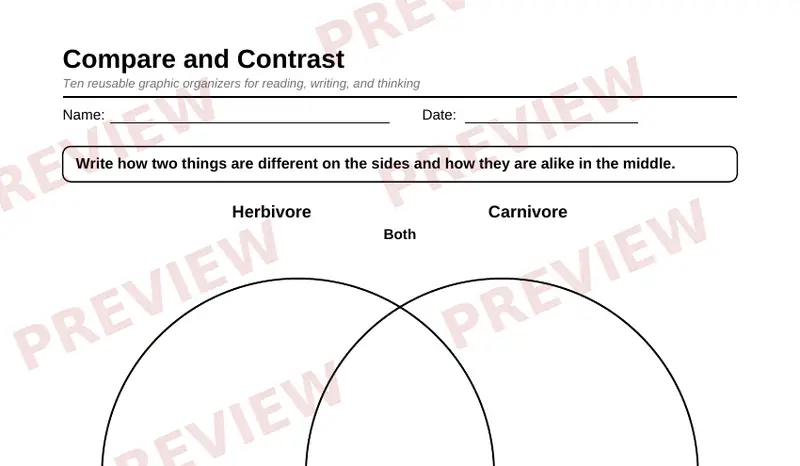 Page 2 partial preview of Grade 8 Graphic Organizers (Free)
