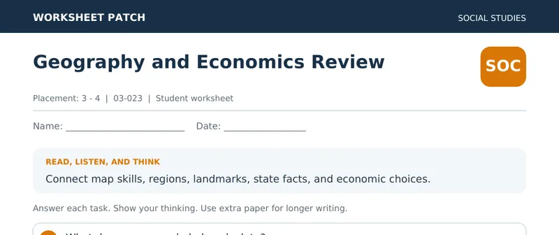 Page 1 preview of Geography and Economics Review