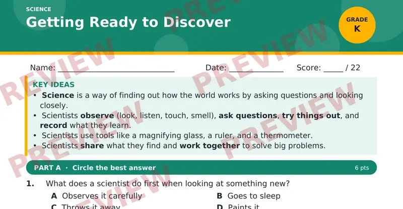 Page 1 preview of Getting Ready to Discover