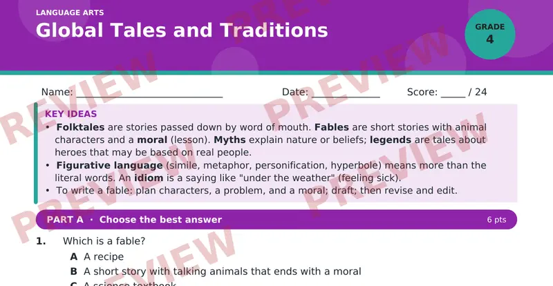 Page 1 preview of Global Tales and Traditions