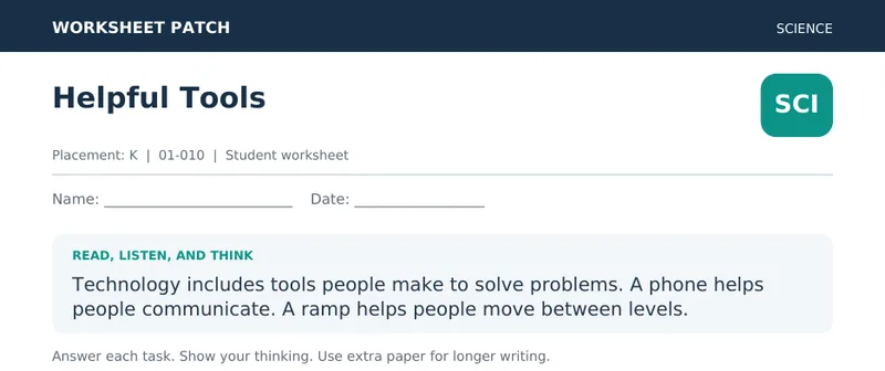 Page 1 preview of Helpful Tools