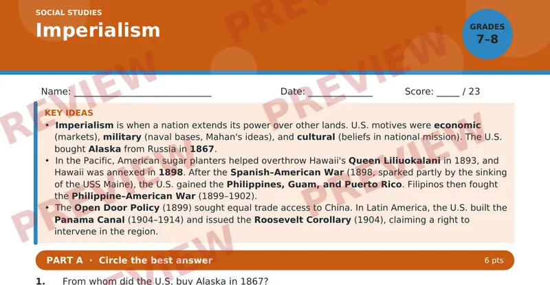 Page 1 preview of Imperialism