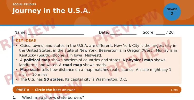 Page 1 preview of Journey in the U.S.A.