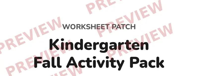 Partial preview of Kindergarten Fall Activity Pack