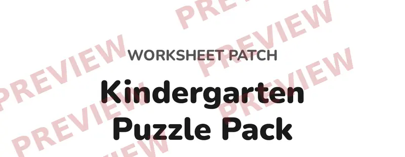 Partial preview of Kindergarten Puzzle Pack