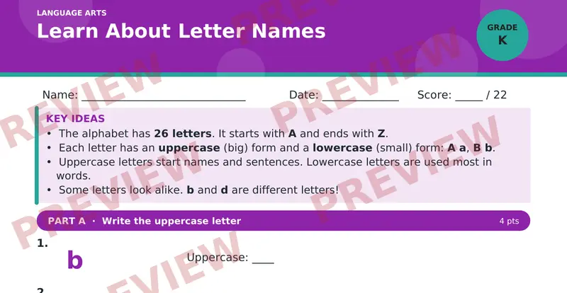 Page 1 preview of Learn About Letter Names