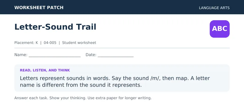 Page 1 preview of Letter-Sound Trail