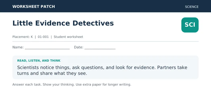 Page 1 preview of Little Evidence Detectives