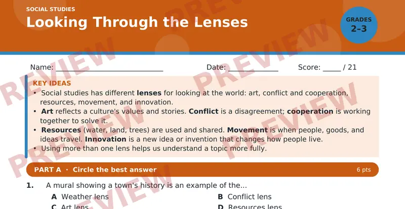 Page 1 preview of Looking Through the Lenses