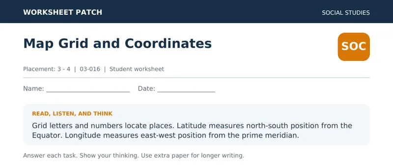 Page 1 preview of Map Grid and Coordinates