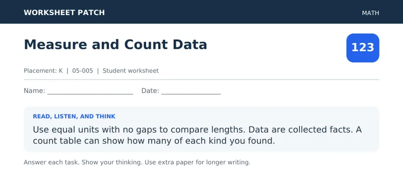 Page 1 preview of Measure and Count Data