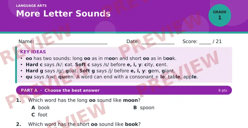 Page 1 preview of More Letter Sounds