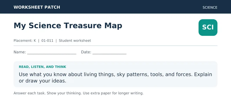 Page 1 preview of My Science Treasure Map