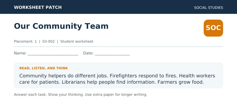 Page 1 preview of Our Community Team