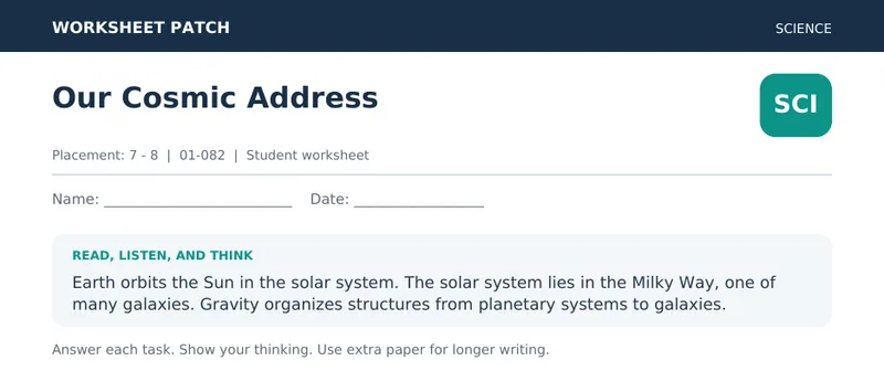 Page 1 preview of Our Cosmic Address