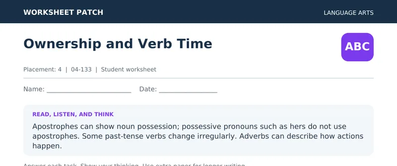 Page 1 preview of Ownership and Verb Time