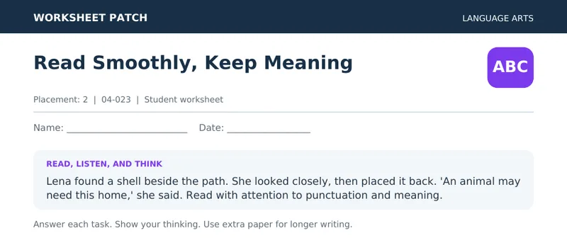 Page 1 preview of Read Smoothly, Keep Meaning