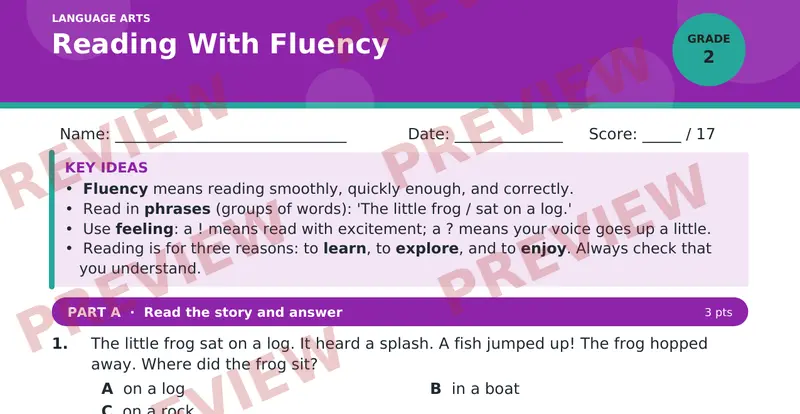 Page 1 preview of Reading With Fluency