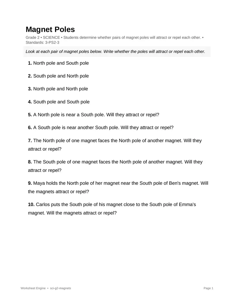 Page 1 preview of Magnet Poles