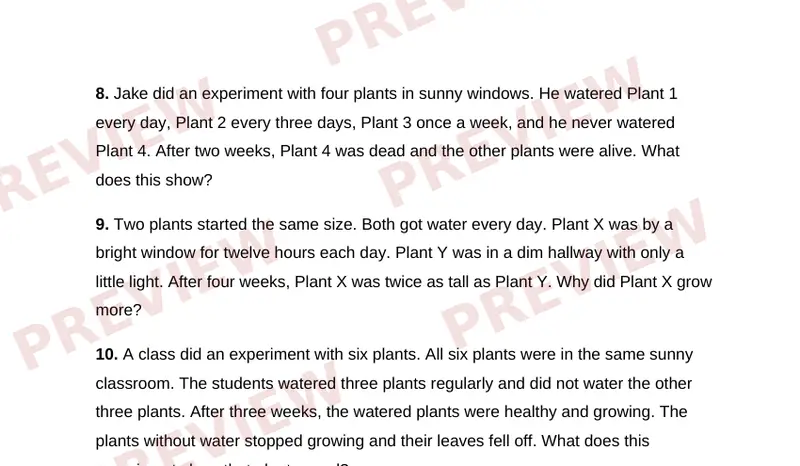 Page 2 partial preview of What Plants Need
