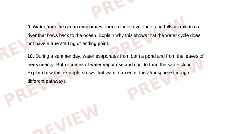 Page 2 partial preview of The Water Cycle