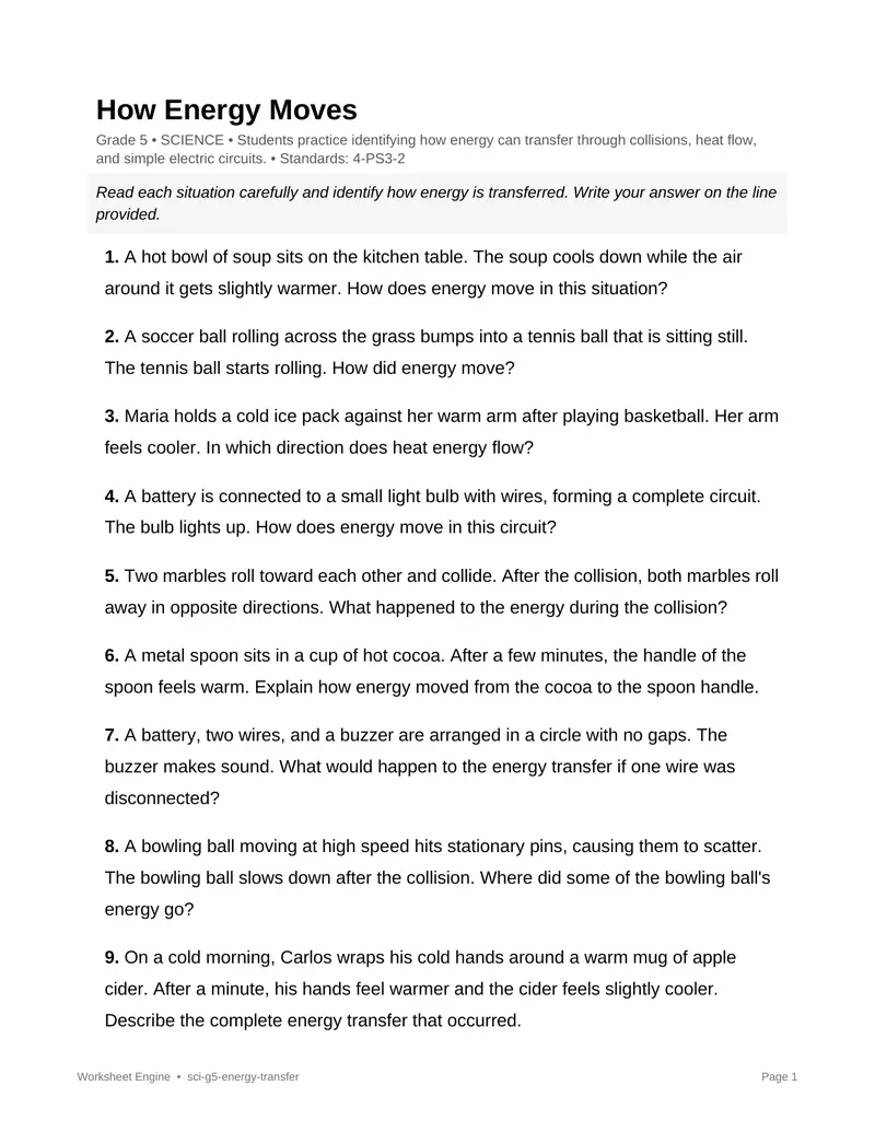 Page 1 preview of How Energy Moves