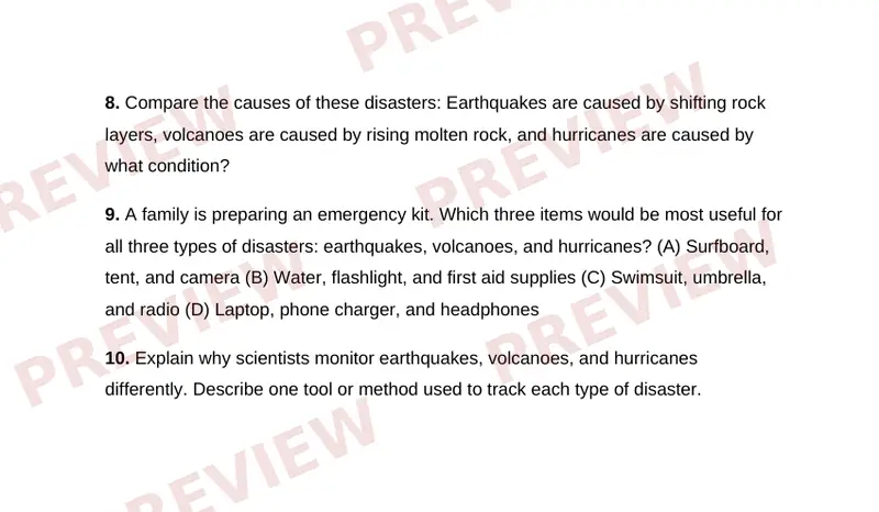 Page 2 partial preview of Natural Disasters and Safety