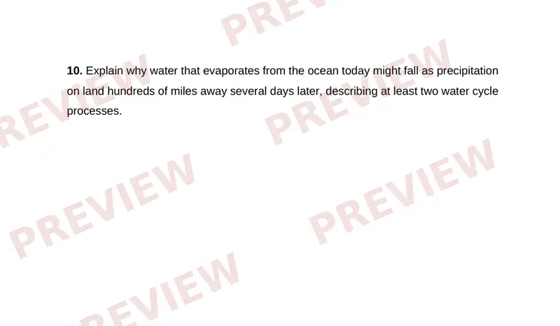 Page 2 partial preview of Water Through Earth's Systems