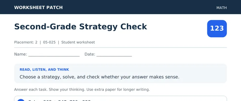 Page 1 preview of Second-Grade Strategy Check