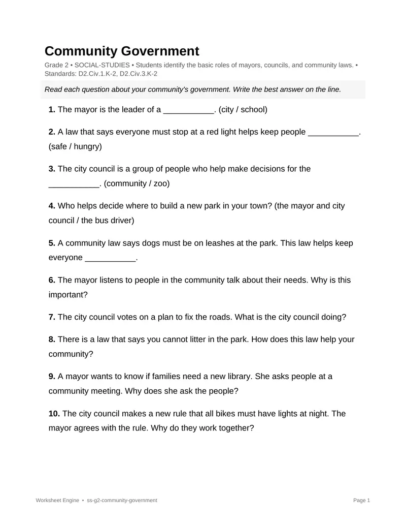 Page 1 preview of Community Government