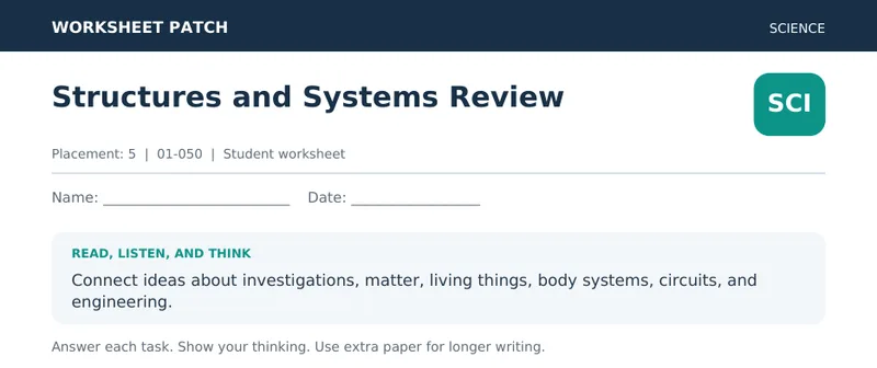 Page 1 preview of Structures and Systems Review