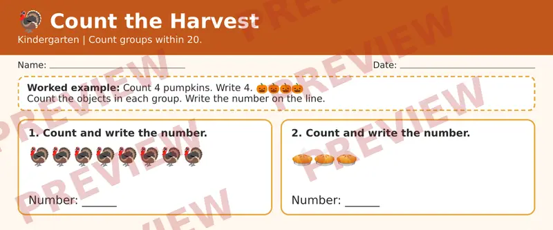Page 1 preview of Thanksgiving Classroom Pack