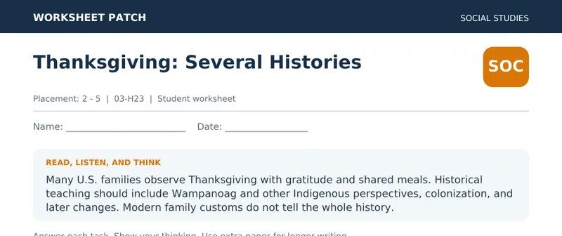 Page 1 preview of Thanksgiving: Several Histories