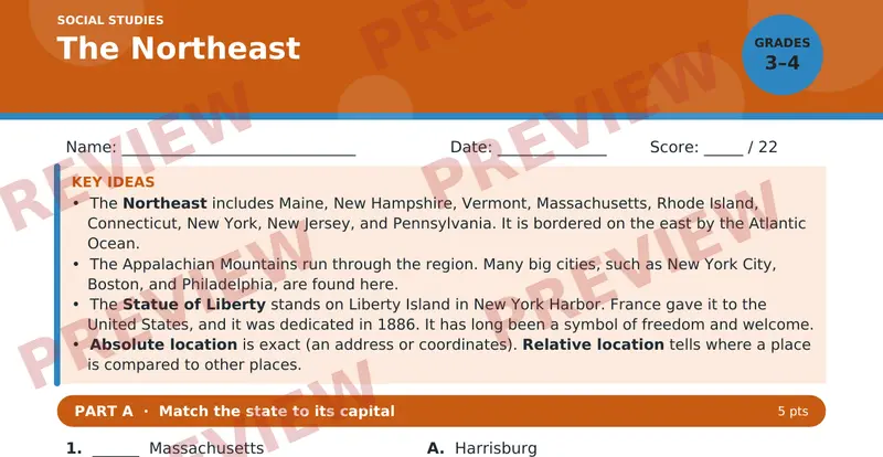 Page 1 preview of The Northeast