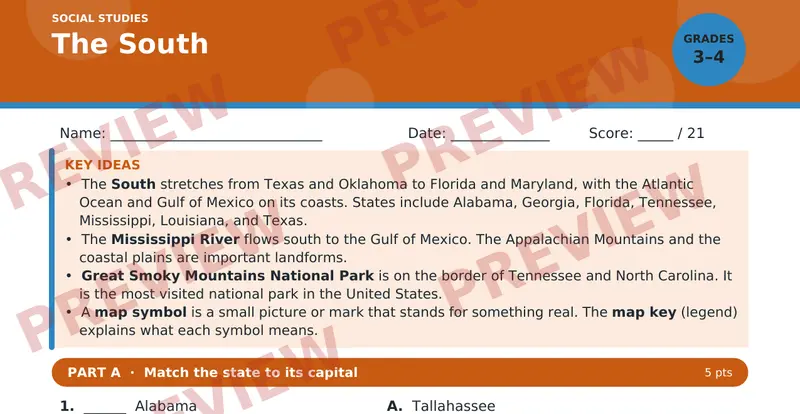 Page 1 preview of The South