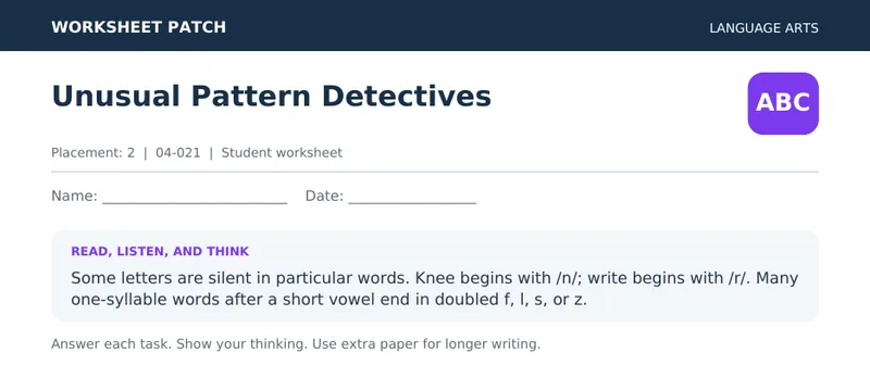 Page 1 preview of Unusual Pattern Detectives