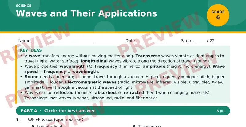 Page 1 preview of Waves and Their Applications